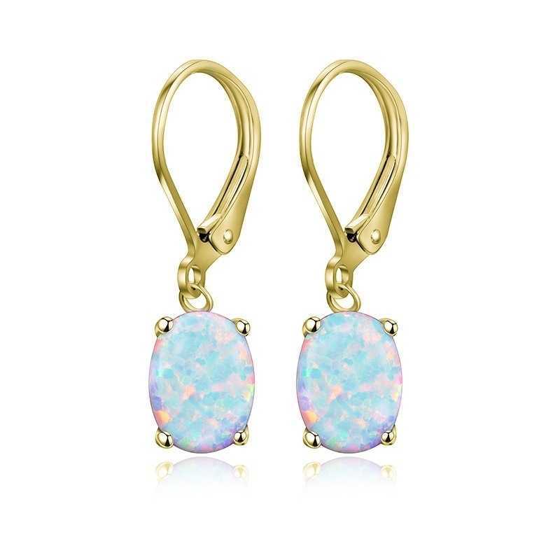 Oval Opal Earrings