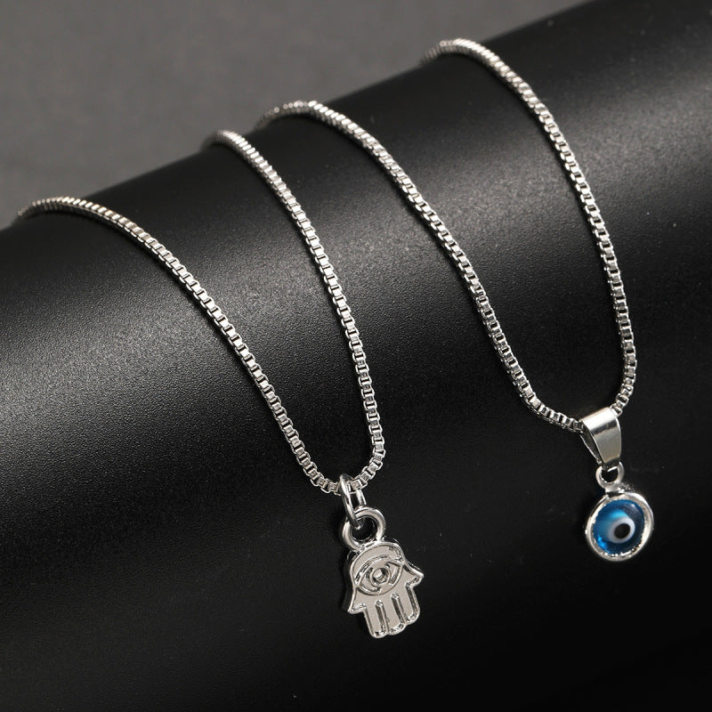 Evil Eye + Fatima Hand Necklace