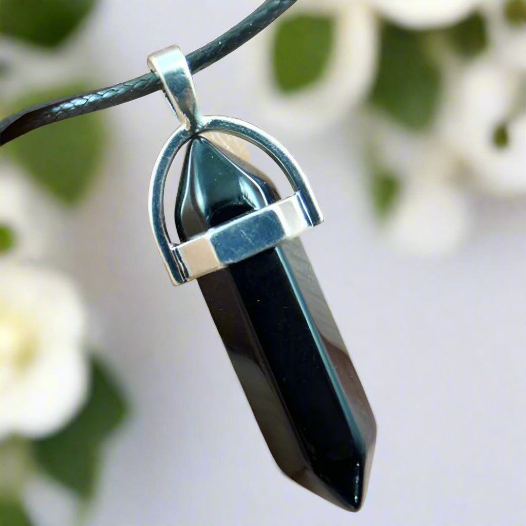 Natural crystal stone pendant