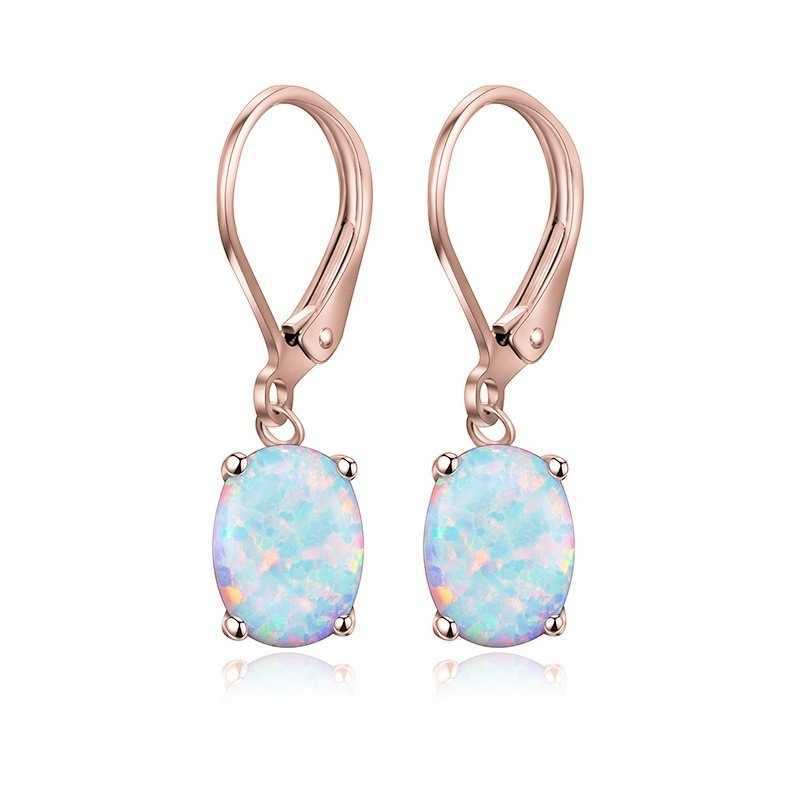 Oval Opal Earrings