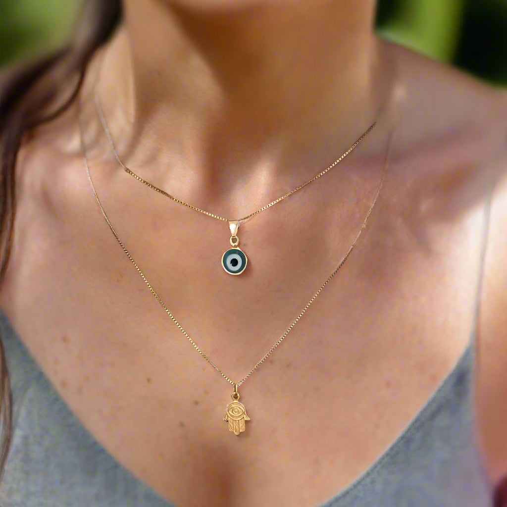 Evil Eye + Fatima Hand Necklace