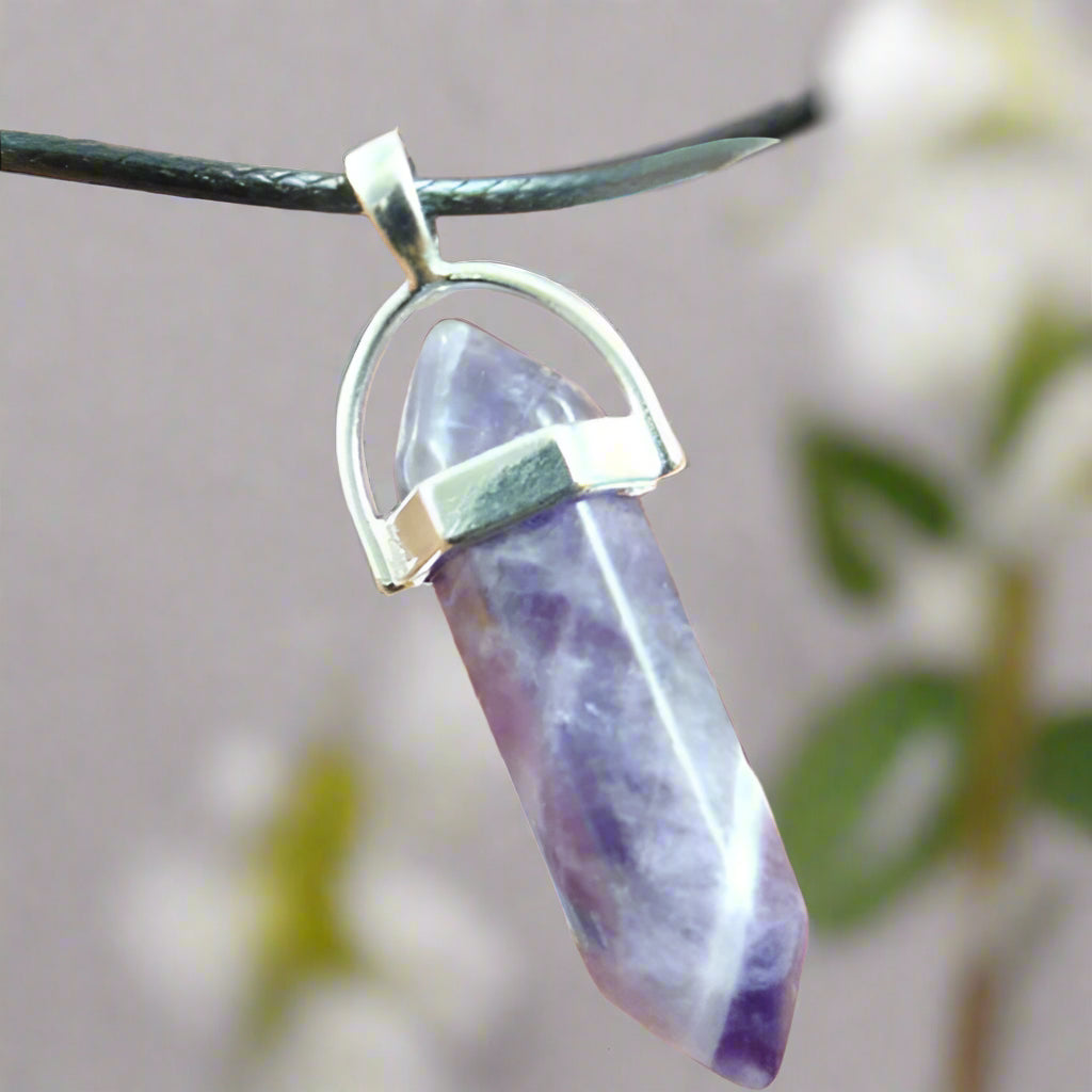 Natural crystal stone pendant